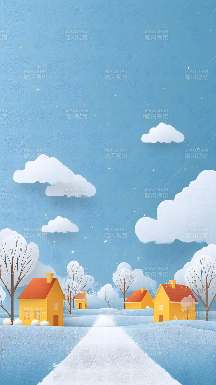 冬日童话小镇景象图片