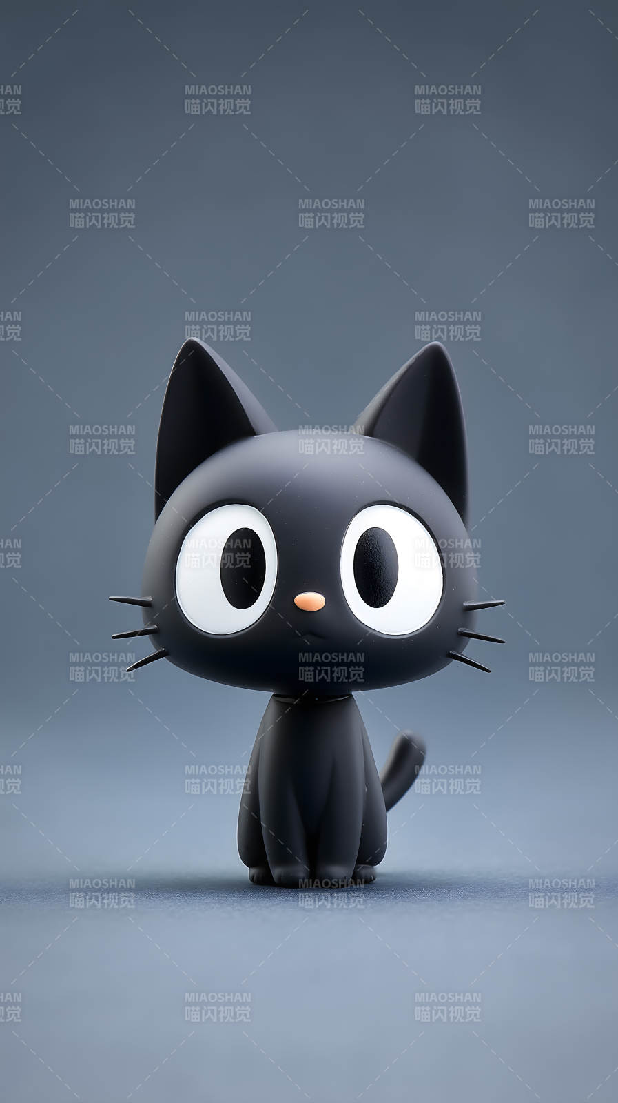 可爱黑猫摆件特写图片