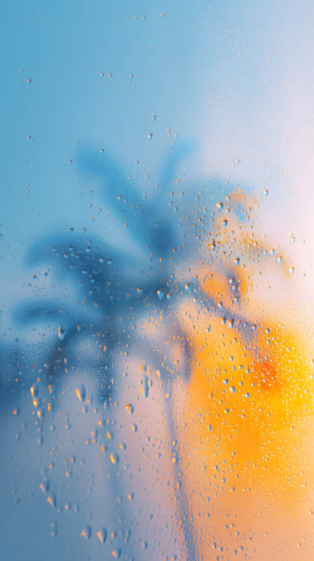 水珠映衬光影景象图片