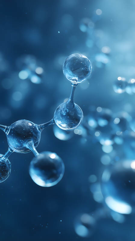 分子结构深邃蓝色图片