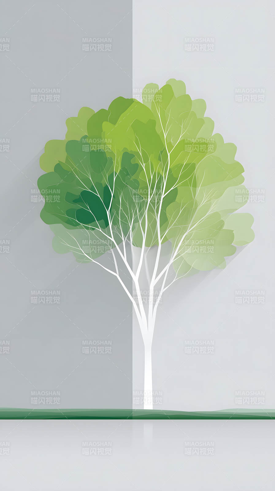 树木抽象设计清新风格图片