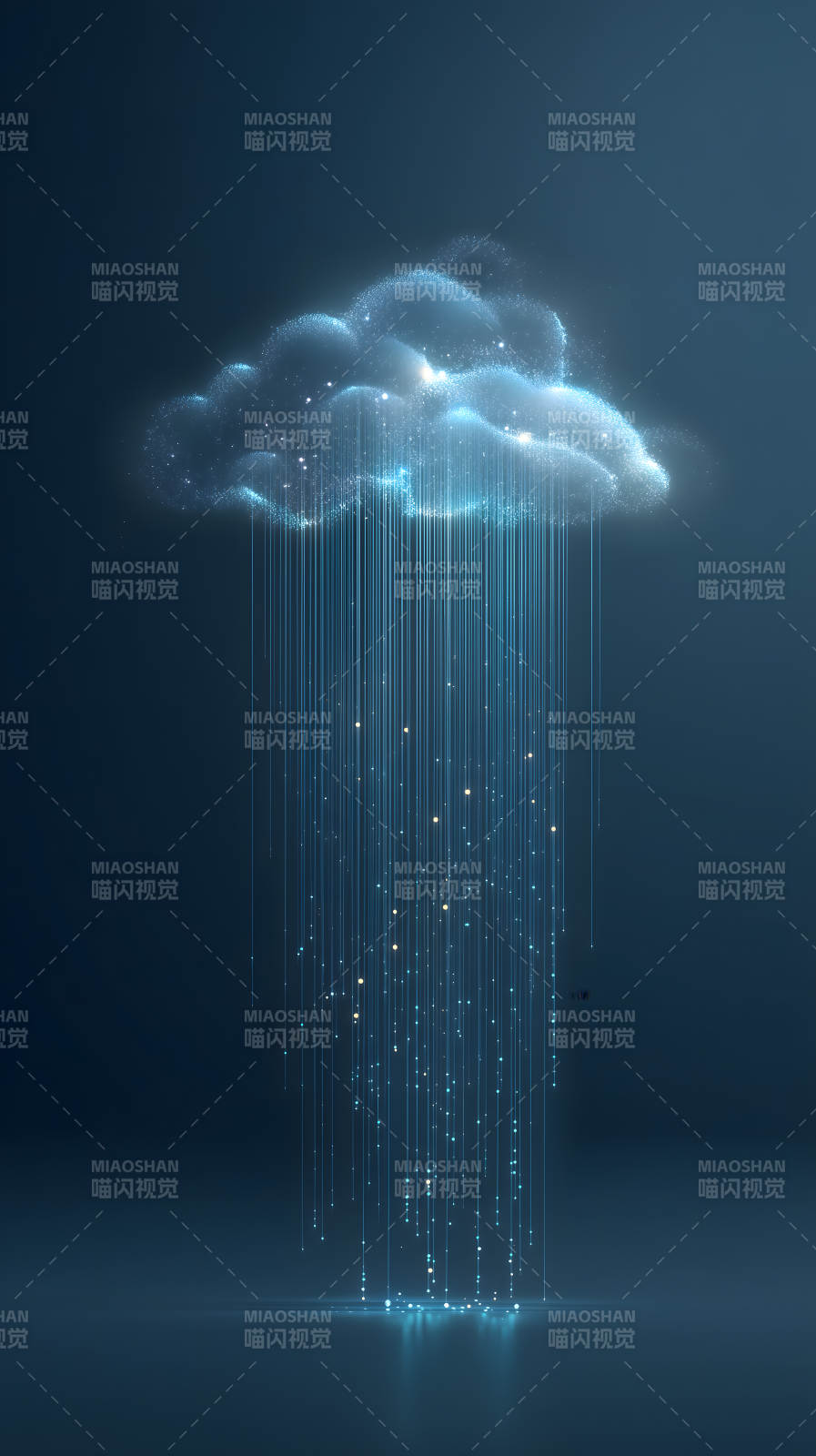 云端数据流倾泻而下图片