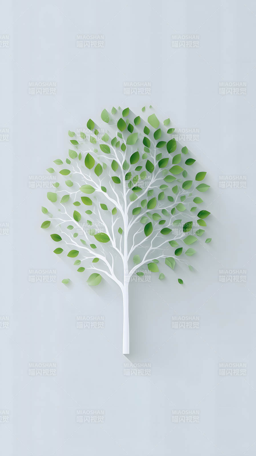 简约树木设计清新背景图片