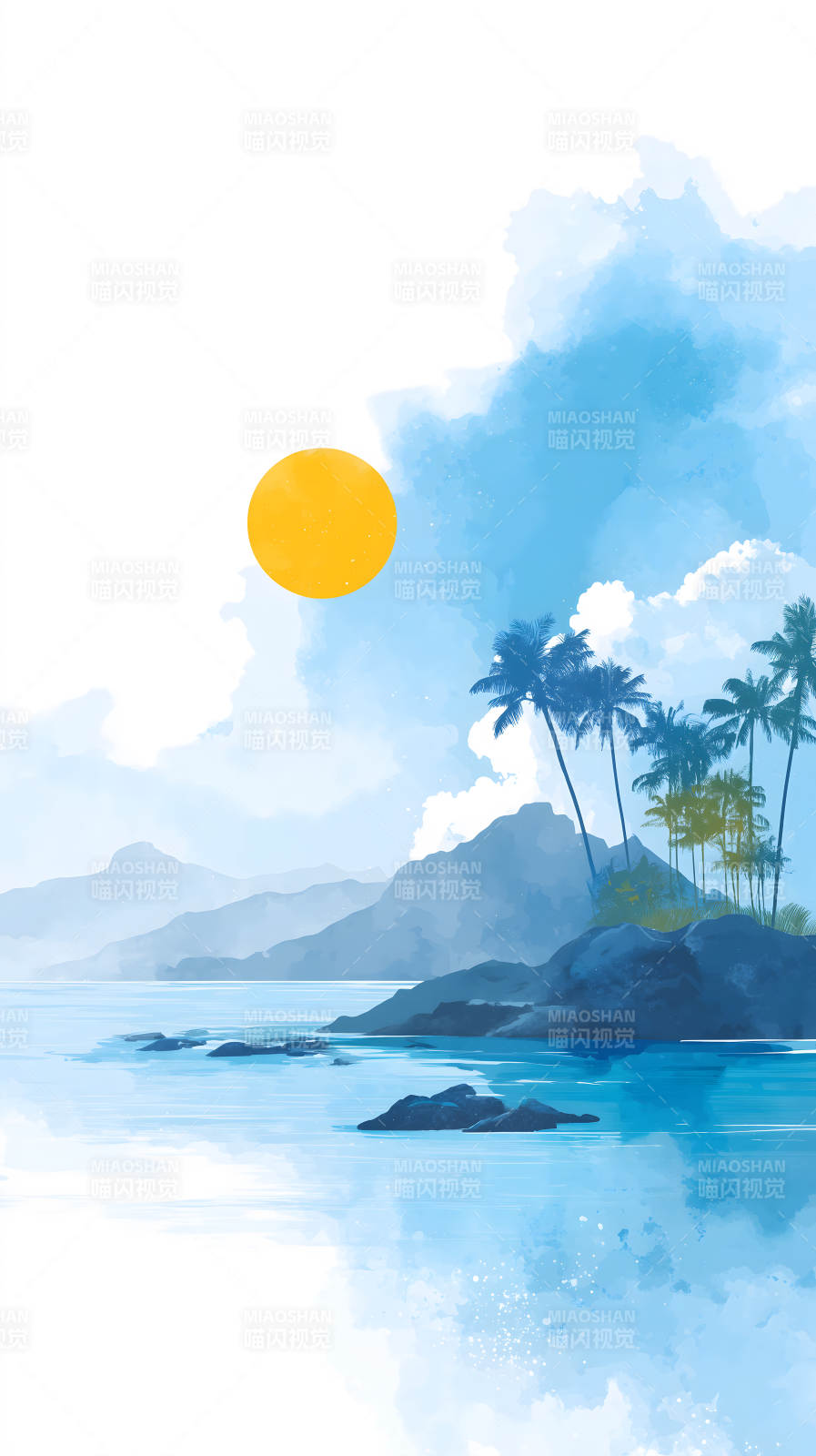 海边风光唯美风景画图片