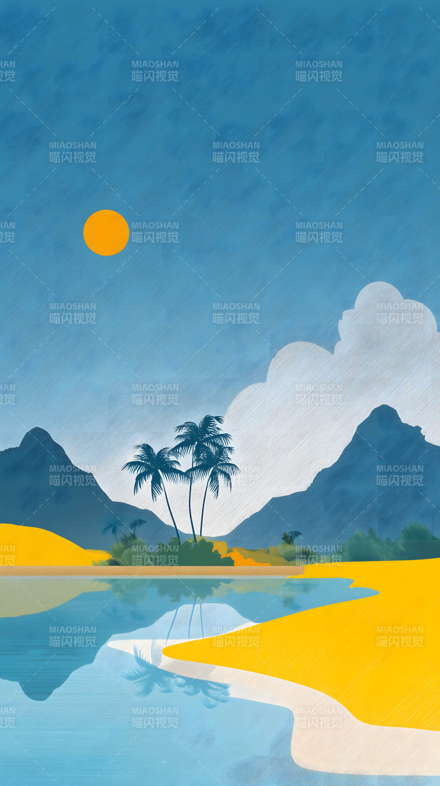 海滩风景阳光明媚图片