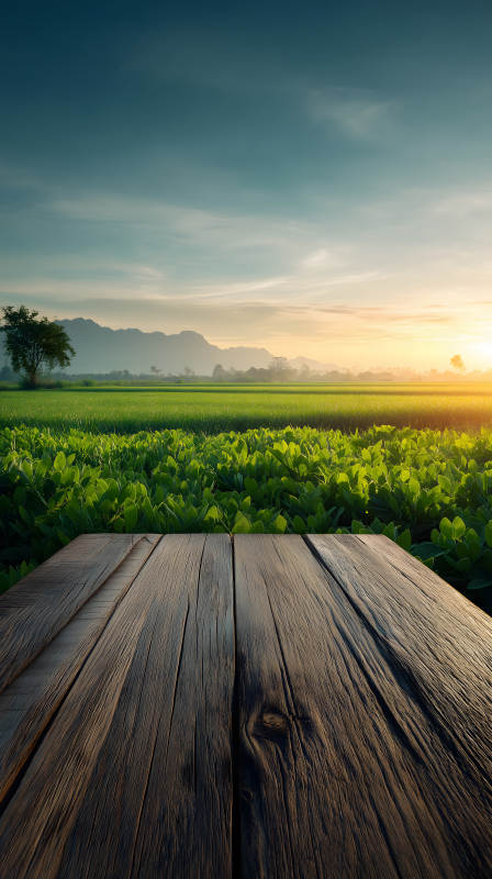 田园风光木板前景图片