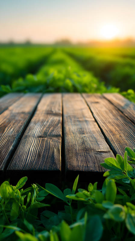 木桌田野阳光景色图片