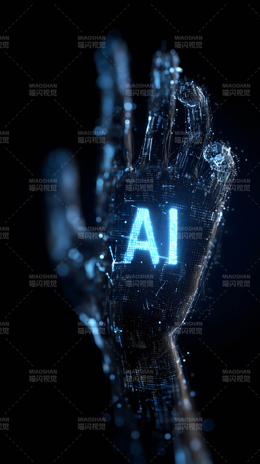 AI技术构筑的手图片