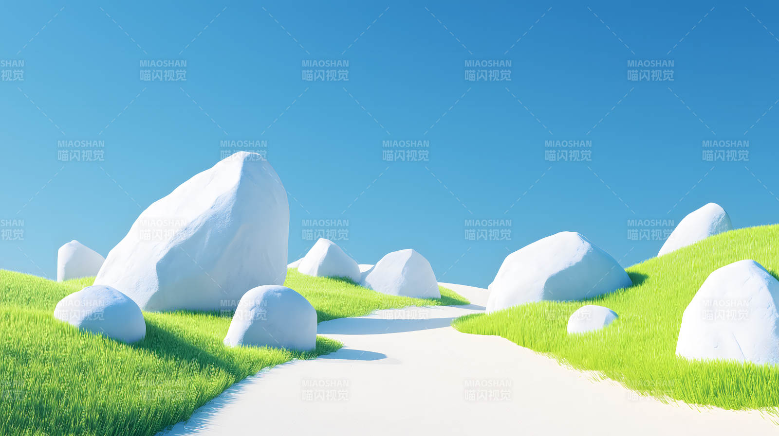 抽象风景蓝天白石图片