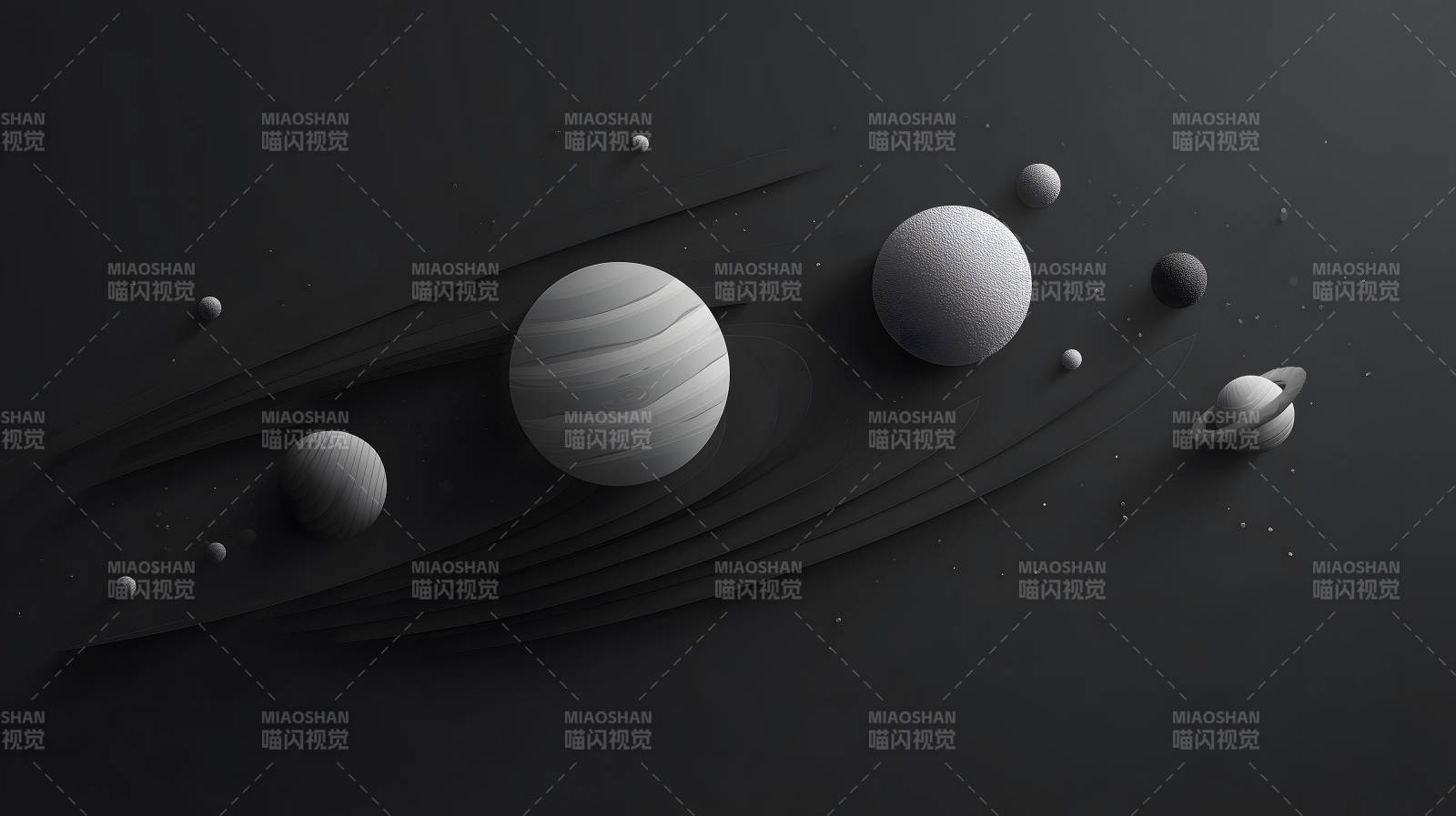 抽象星系黑白风格图片