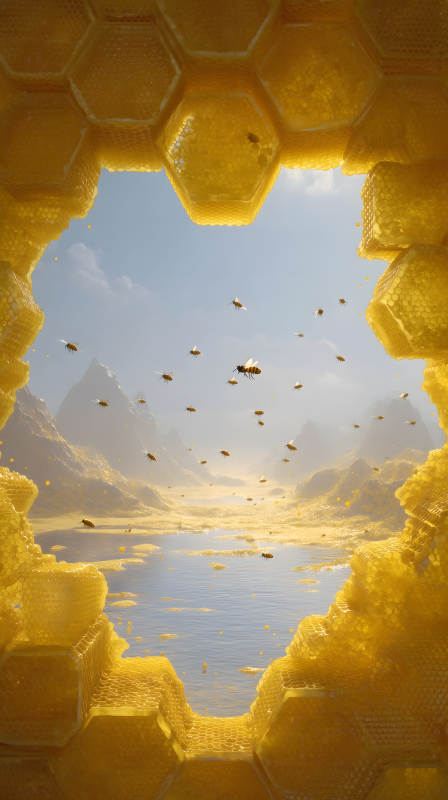 蜂巢世界群蜂飞舞图片
