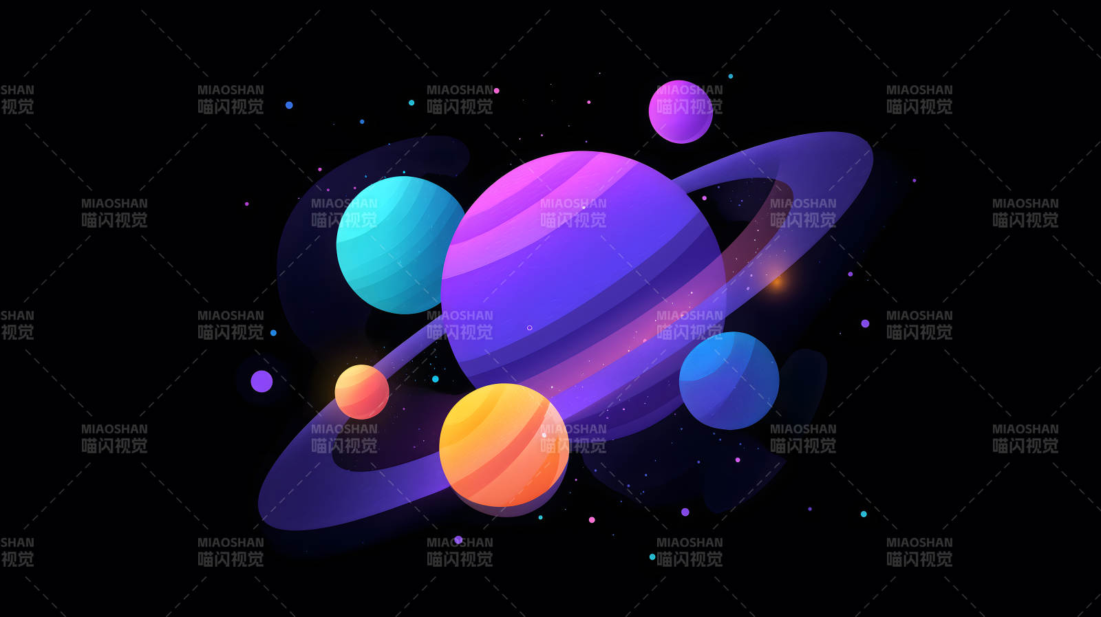 宇宙行星绚丽多彩图片