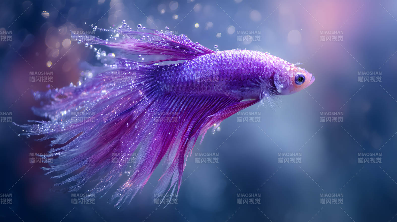 梦幻紫鱼水中畅游图片