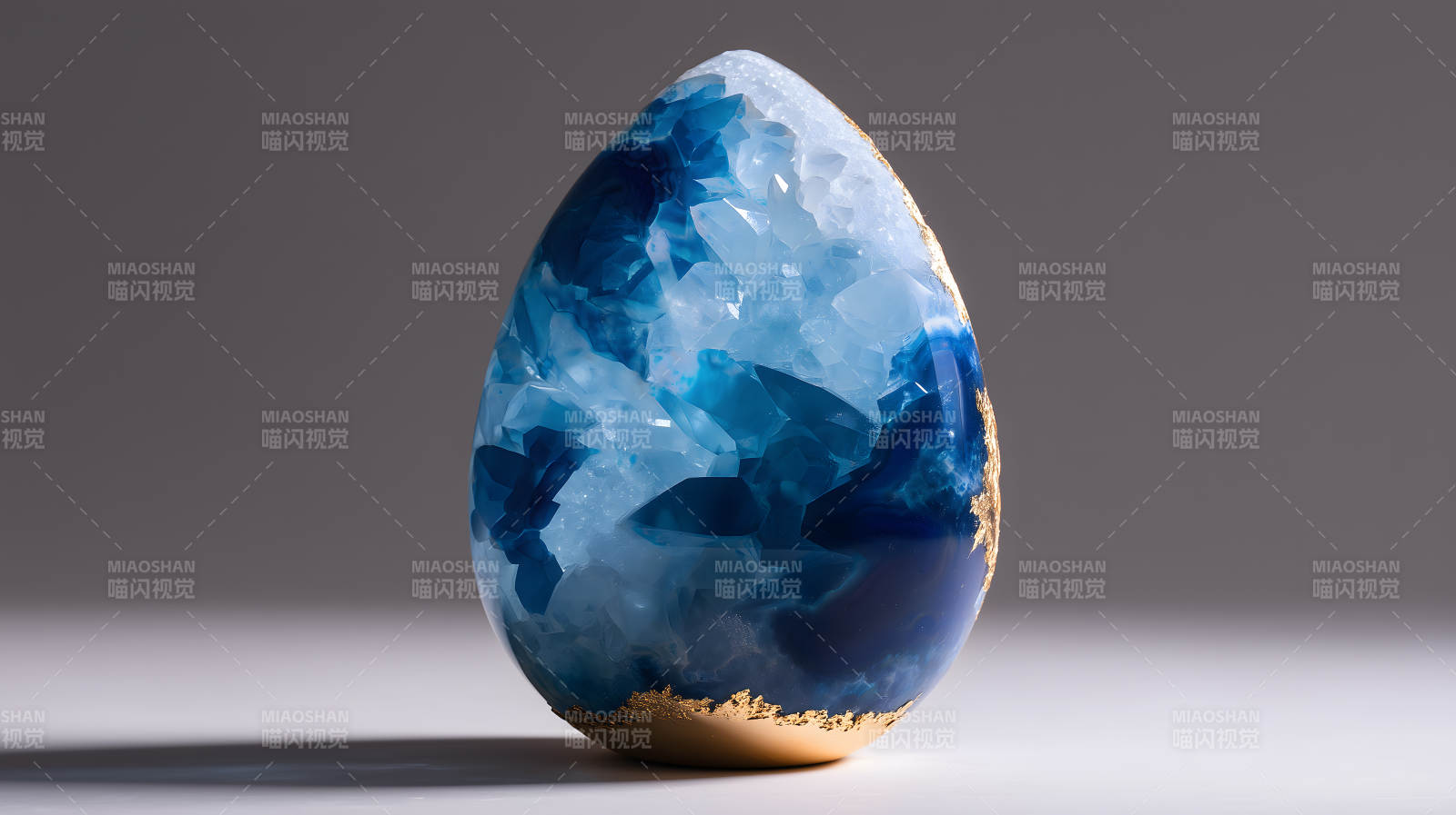 蓝色水晶工艺品图片