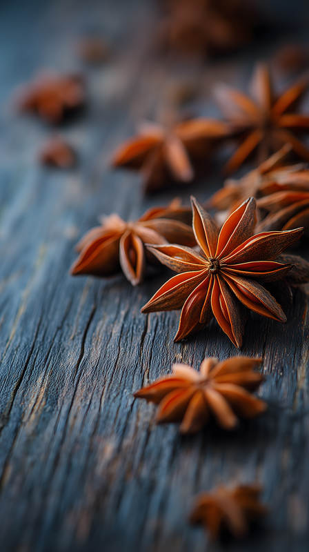 八角茴香特写木纹图片