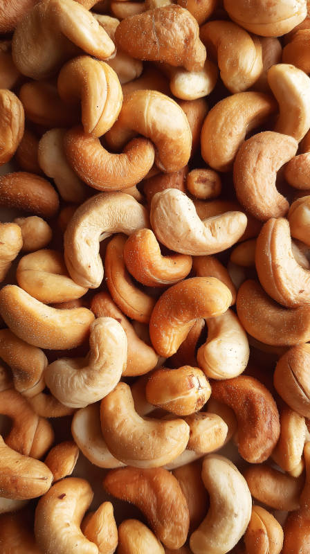 香脆腰果特写堆叠图片
