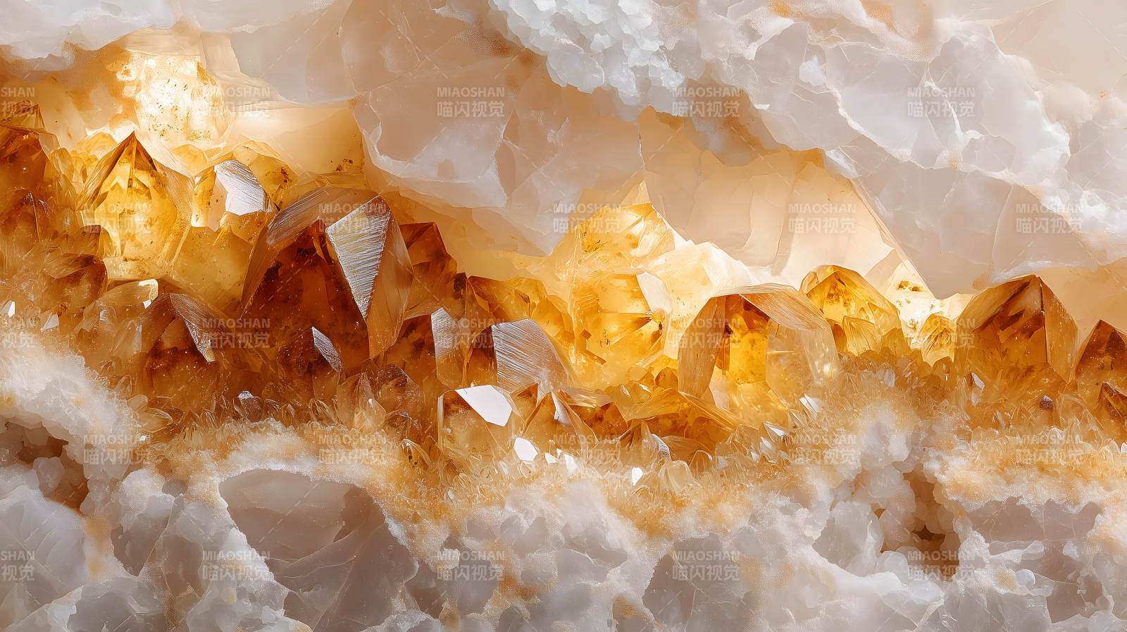 水晶洞穴光芒四射图片