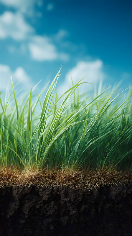 绿草蓝天下的景象图片