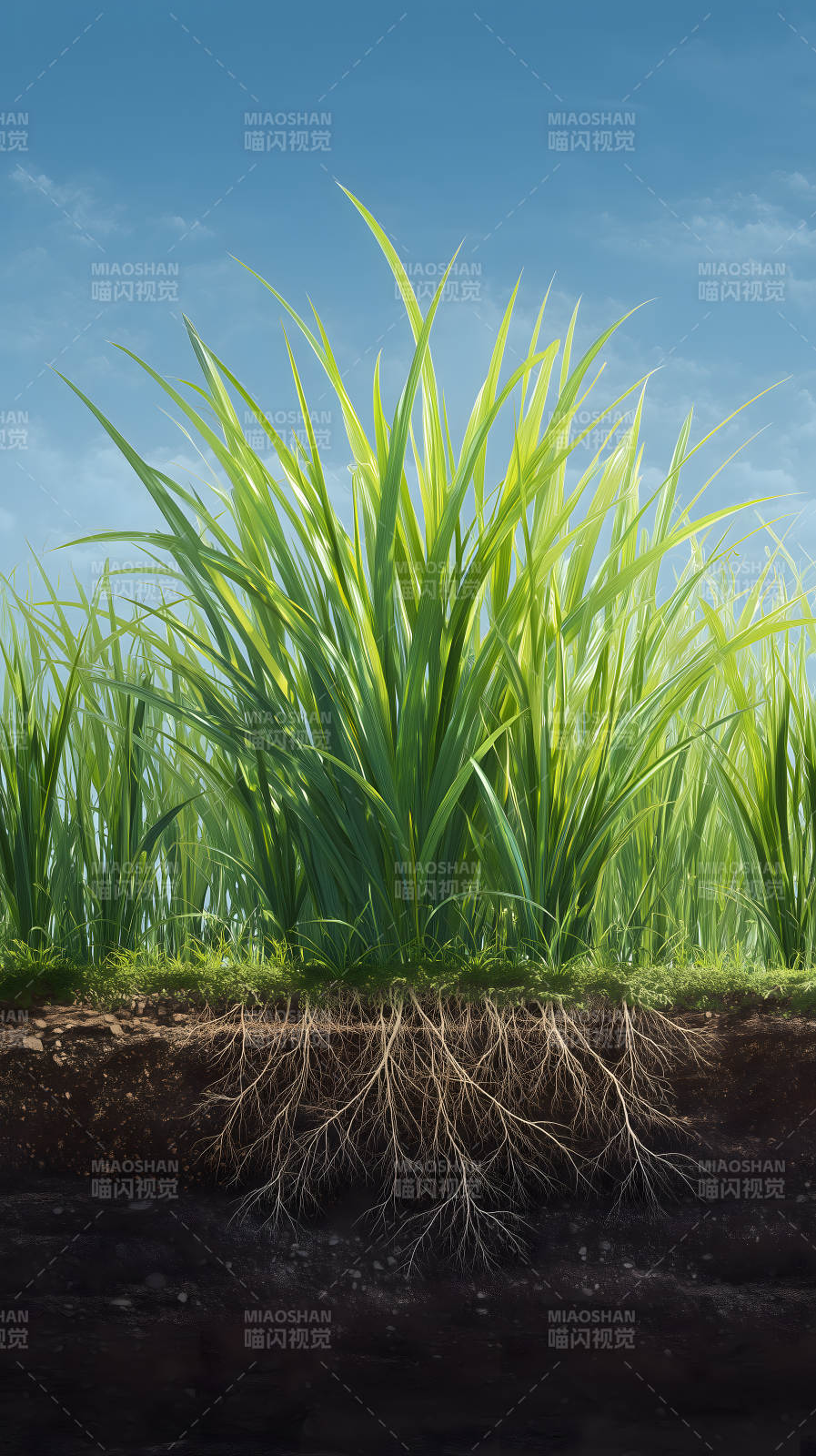 草地根系蓝天图片
