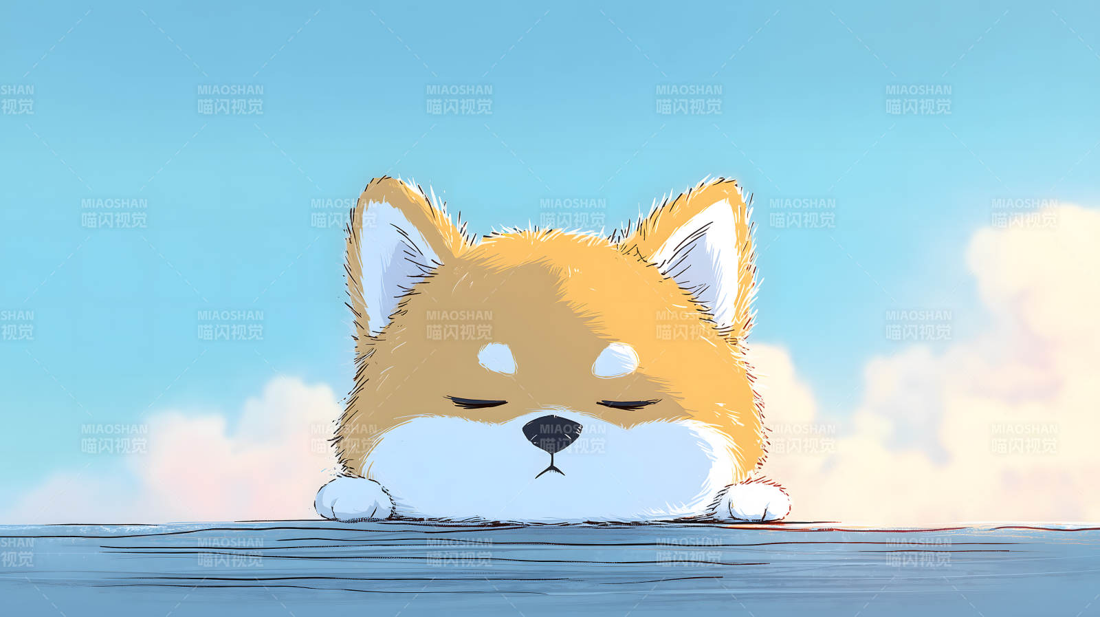 可爱狗狗探头窥视图片