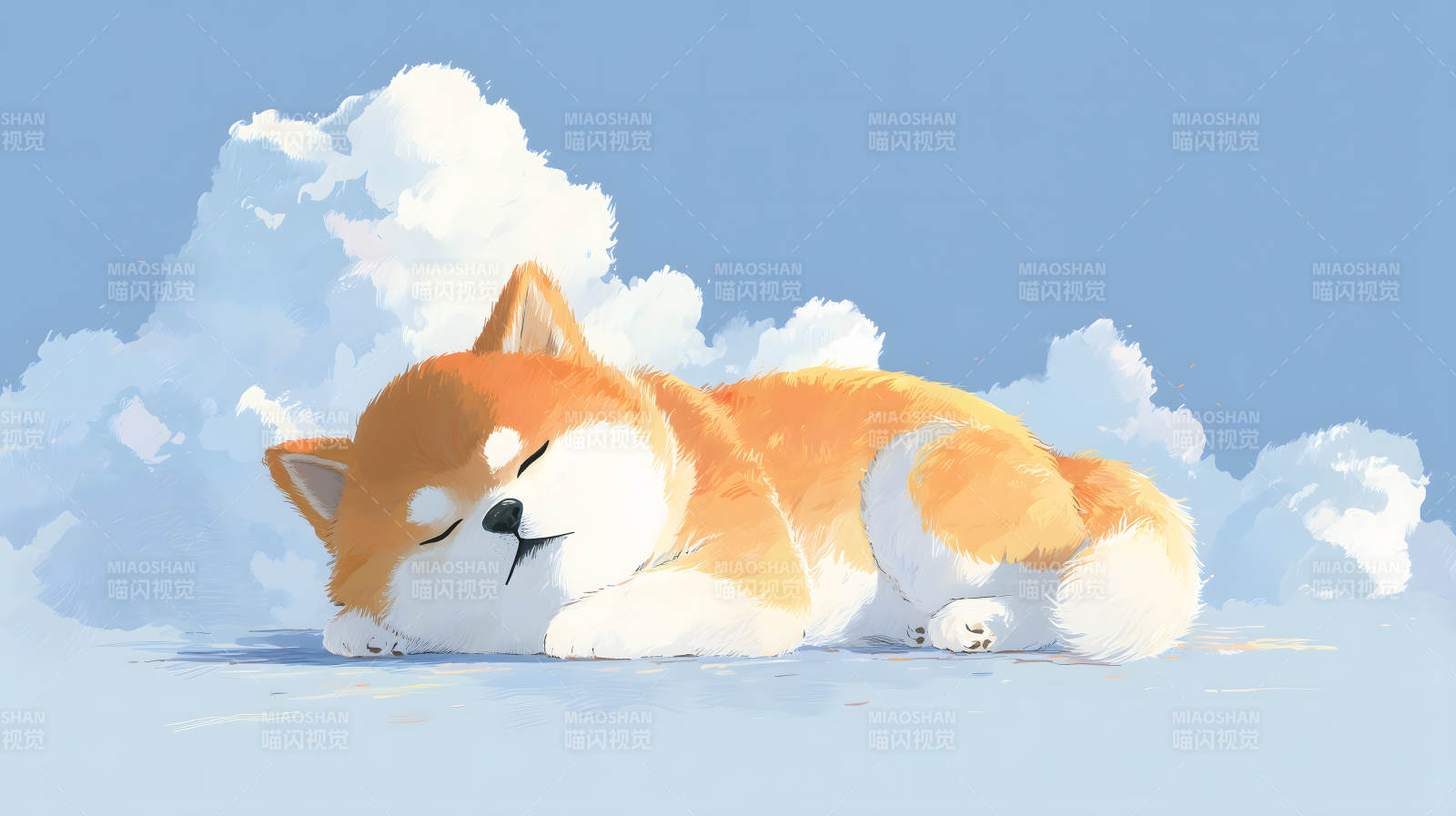 柴犬云端安睡图片