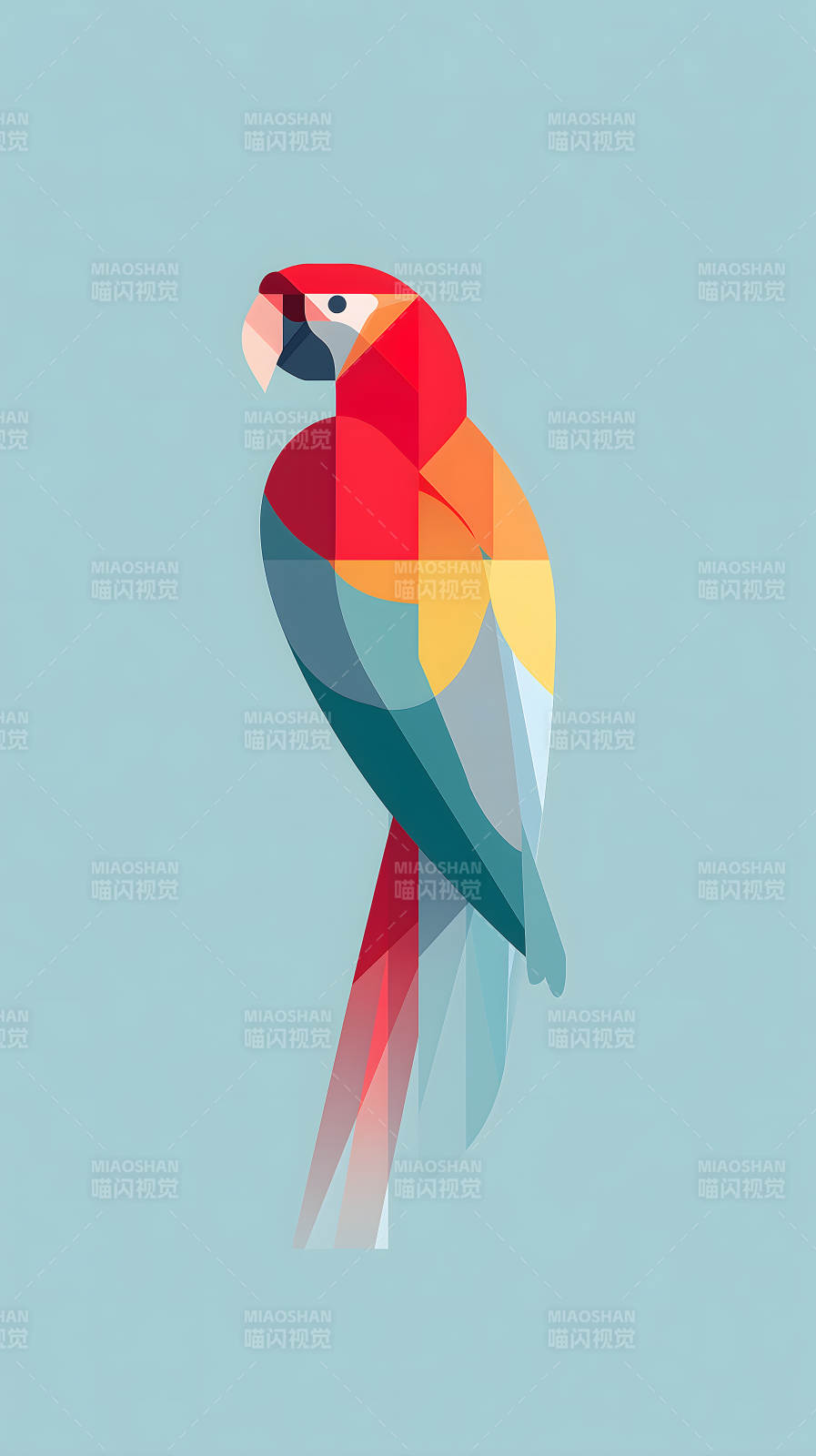 几何鹦鹉简约设计图片