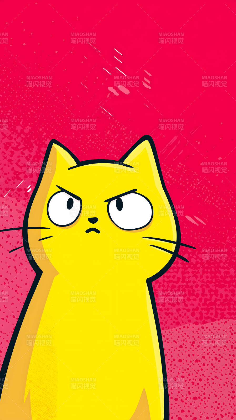愤怒的黄色猫咪卡通图片