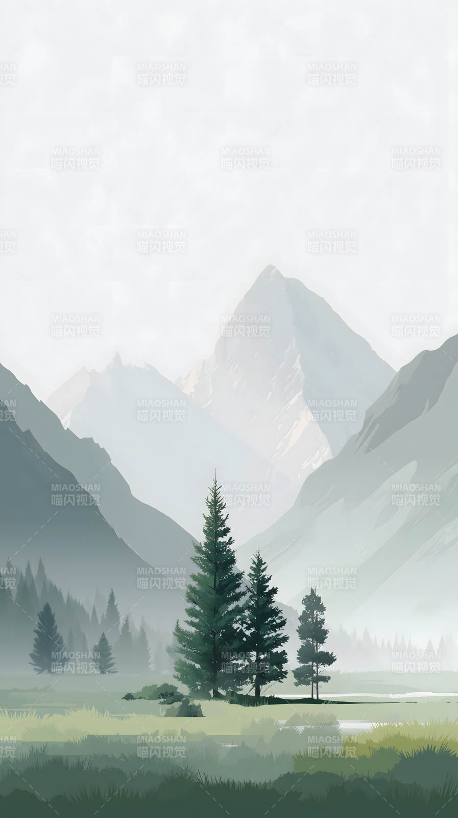 山林雾景层叠唯美意境图片