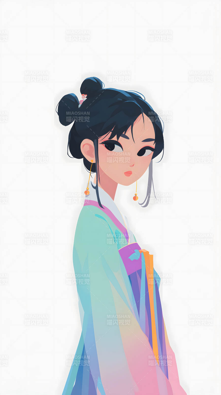 古风少女侧颜图图片