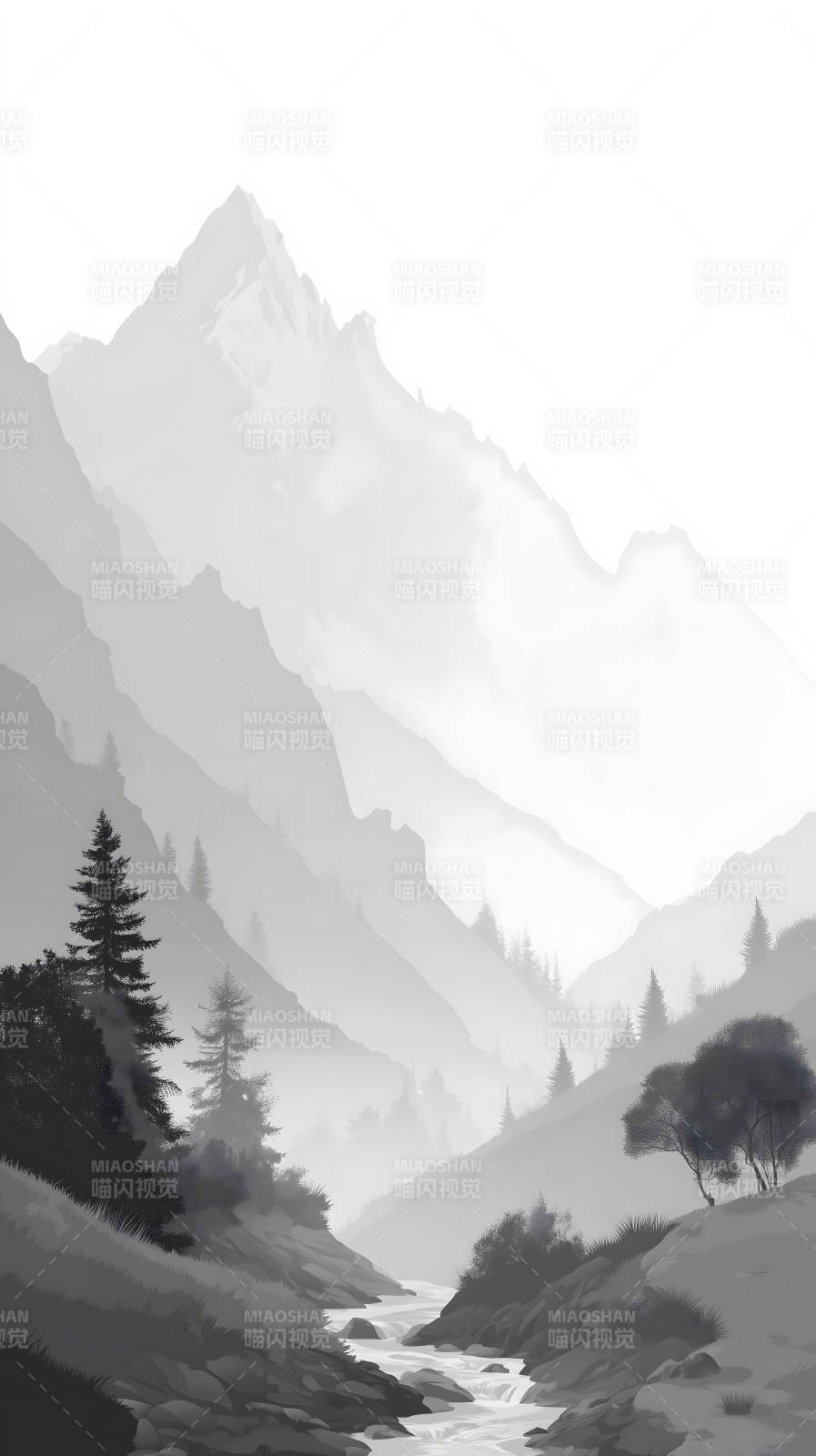 山水之间层峦叠嶂景象图片