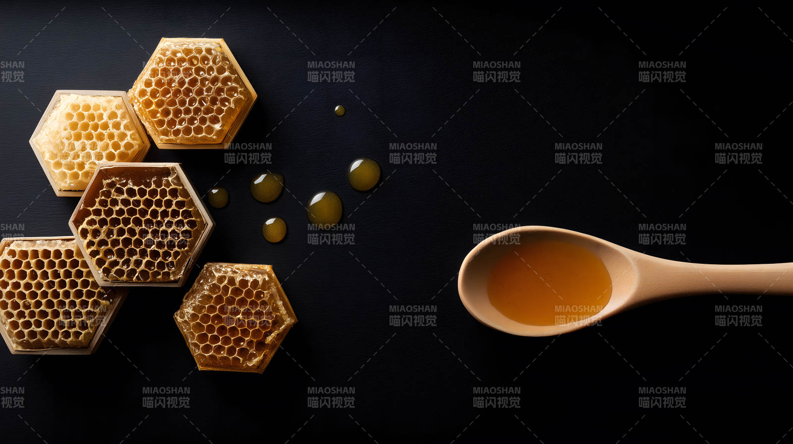 蜂蜜与蜂巢特写图片