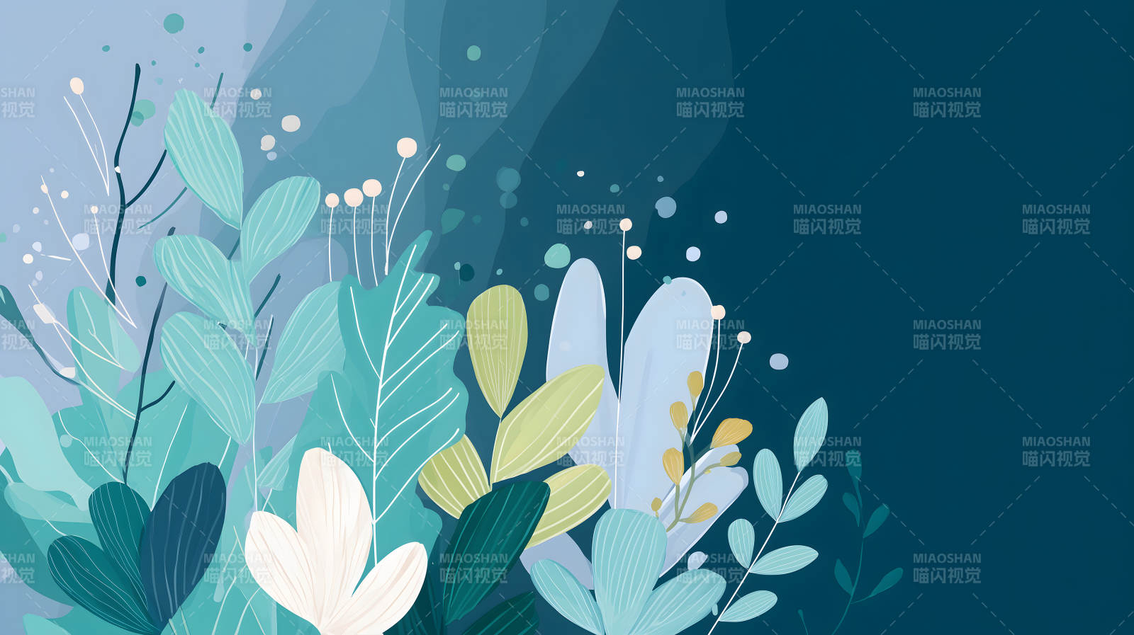 蓝色植物背景图图片