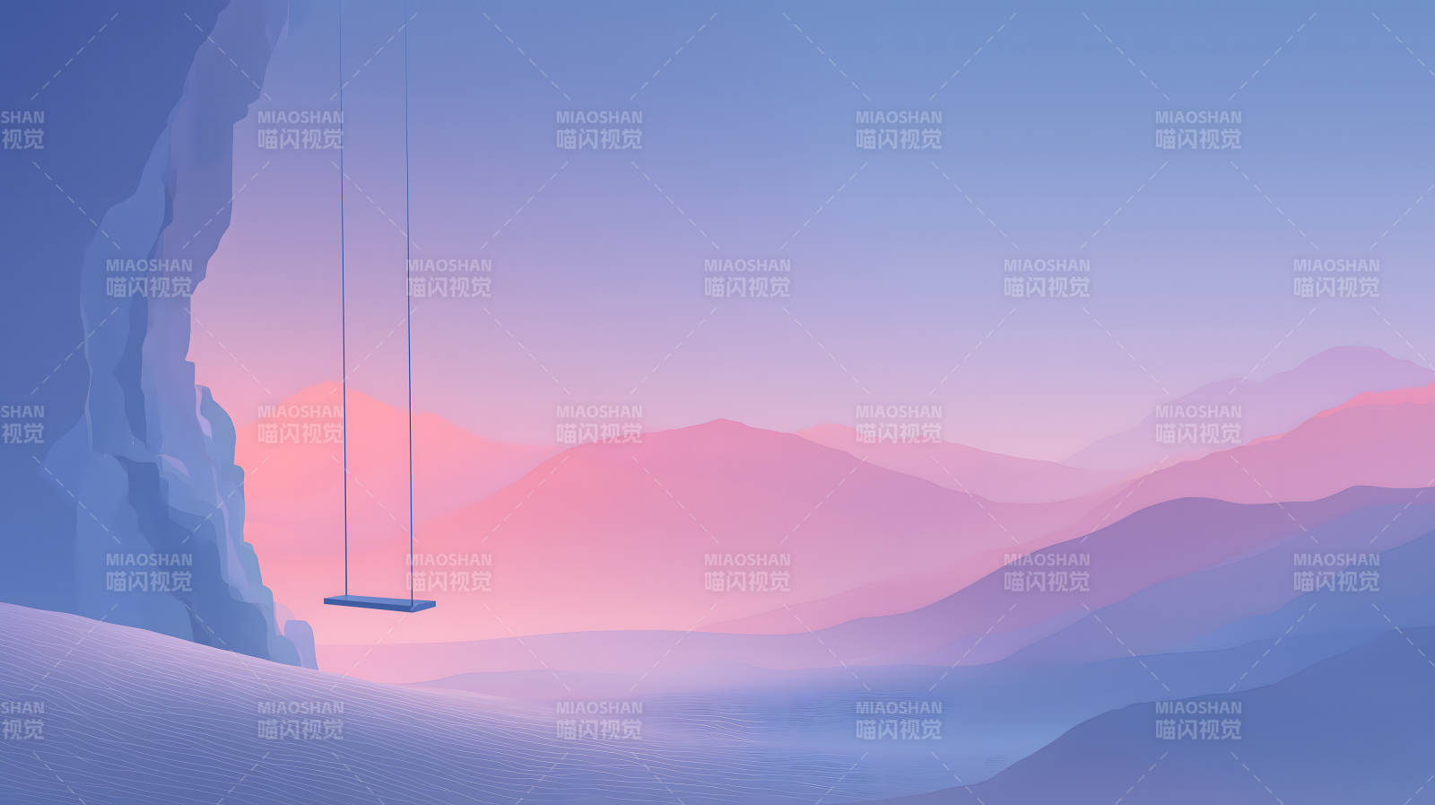 山谷秋千静谧风景图片