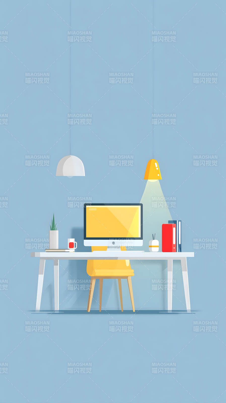 简约办公桌设计图片