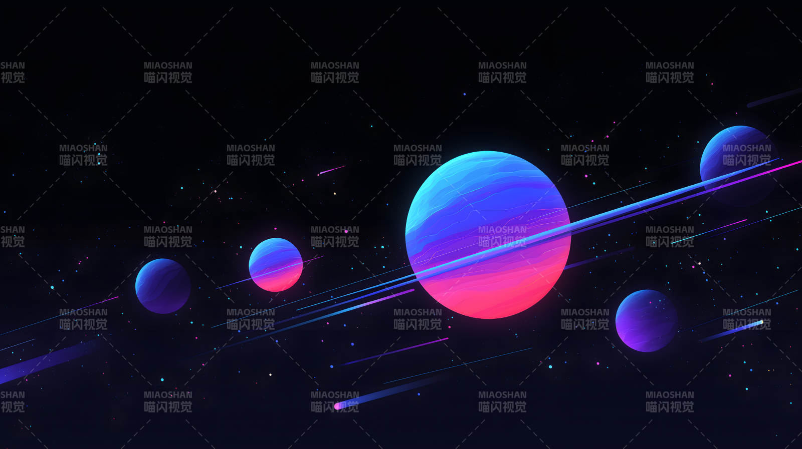 宇宙星系霓虹行星图片