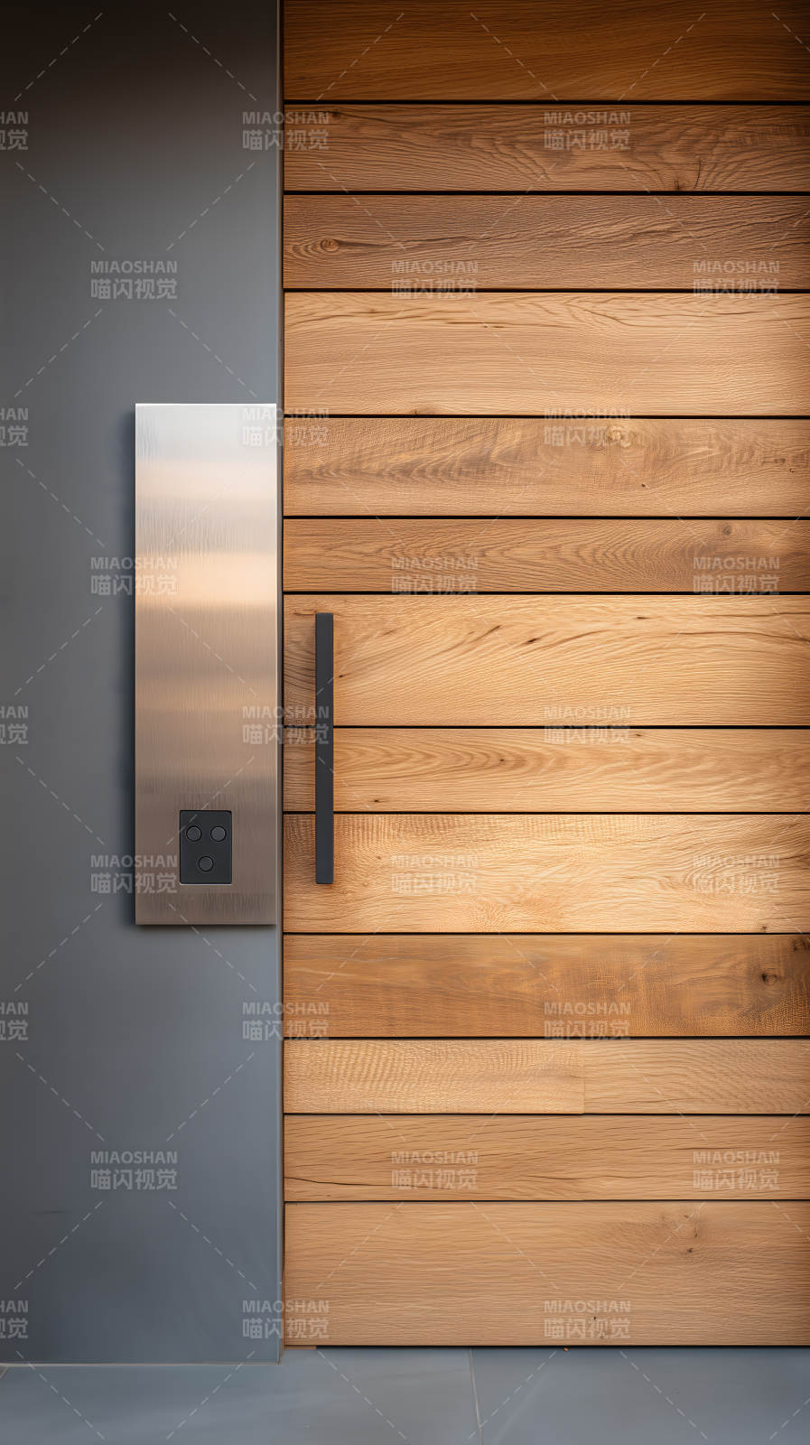 木质门板与金属配件图片