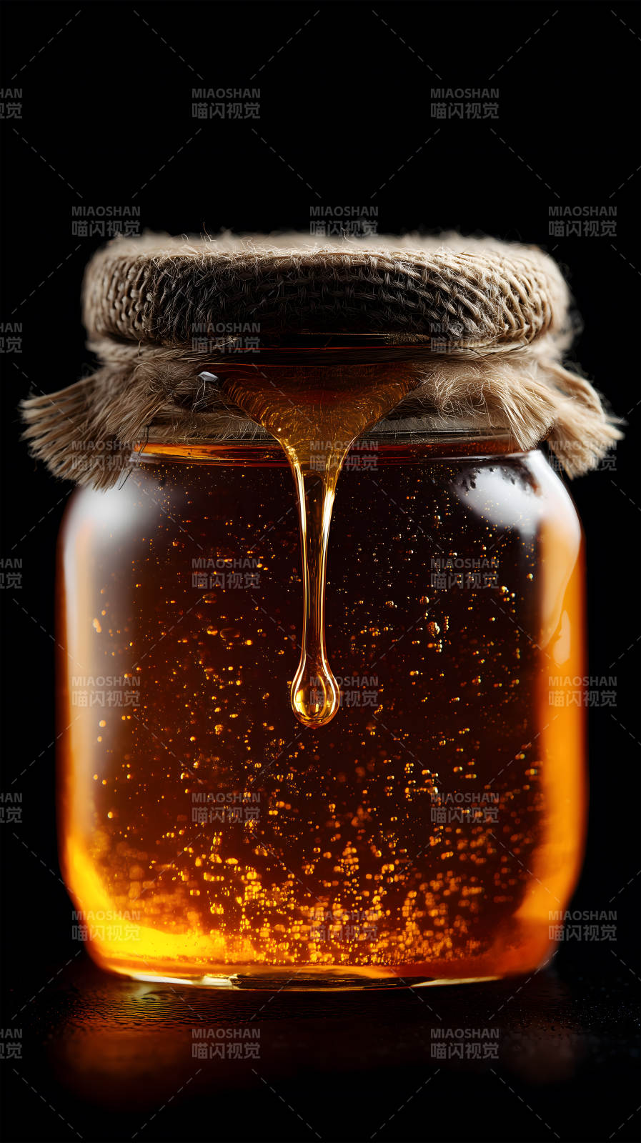 蜂蜜罐特写美味甜蜜图片