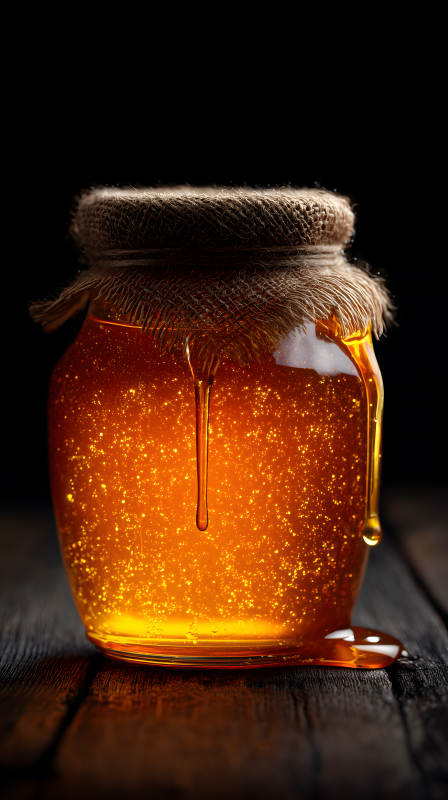 蜂蜜罐特写质感十足图片
