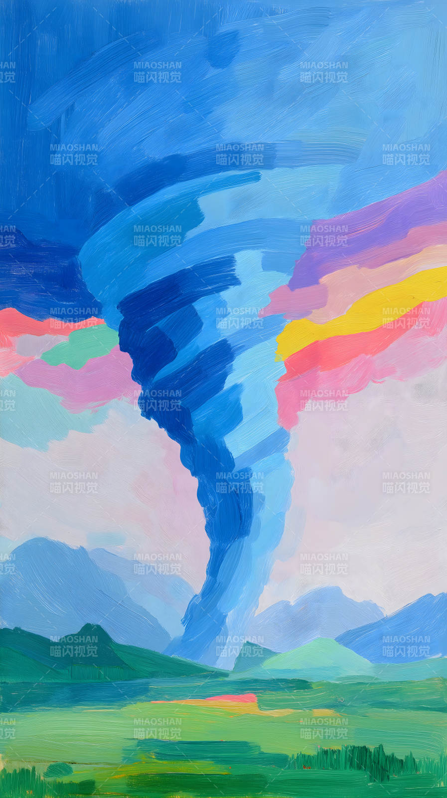 风暴下的彩色风景图片