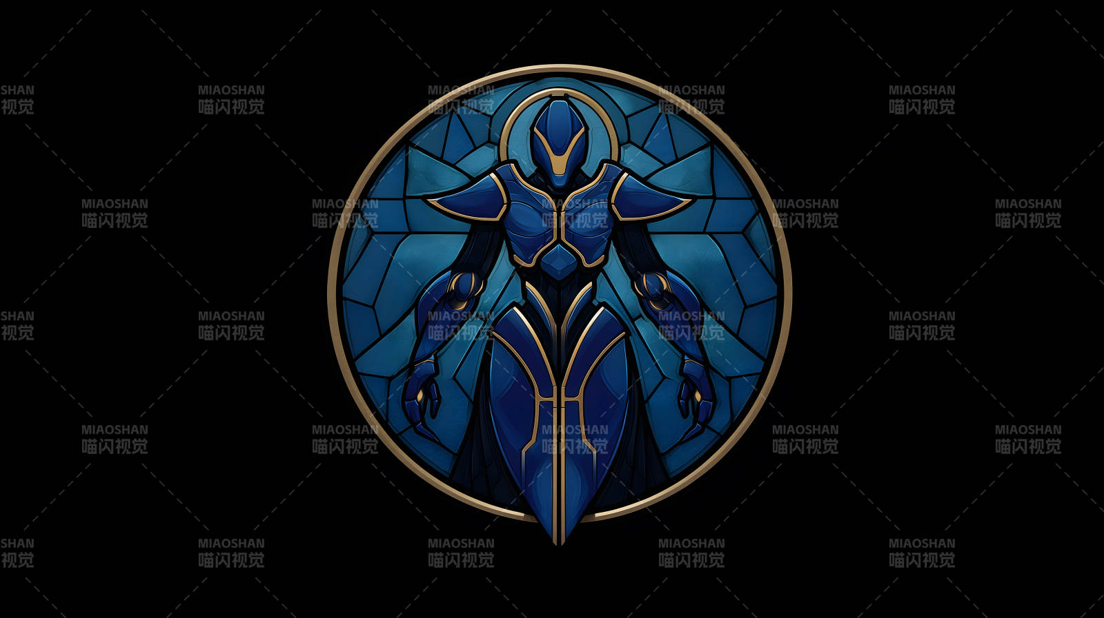 蓝色机甲神圣图腾图片
