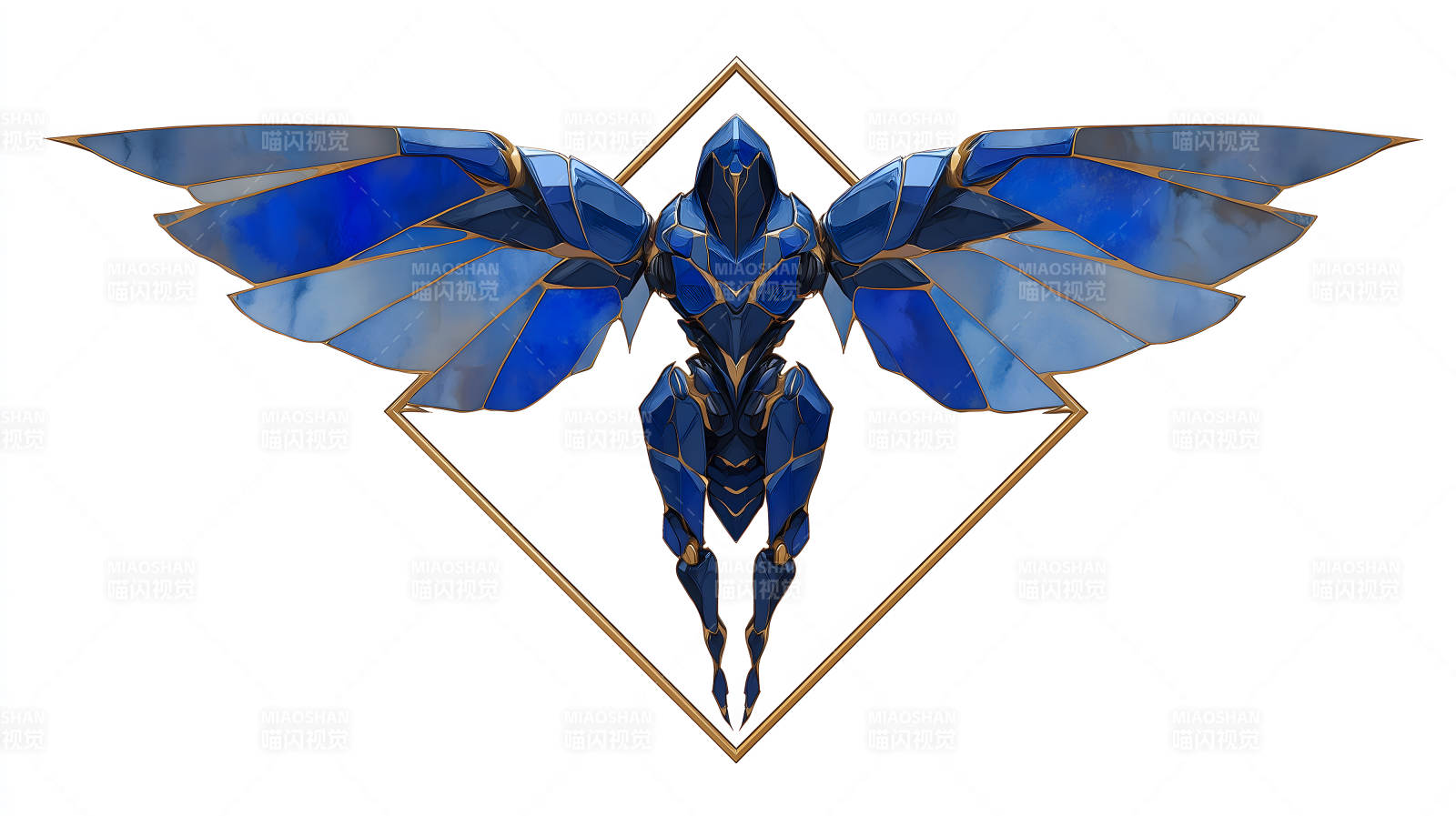 蓝羽翼机甲图案图片