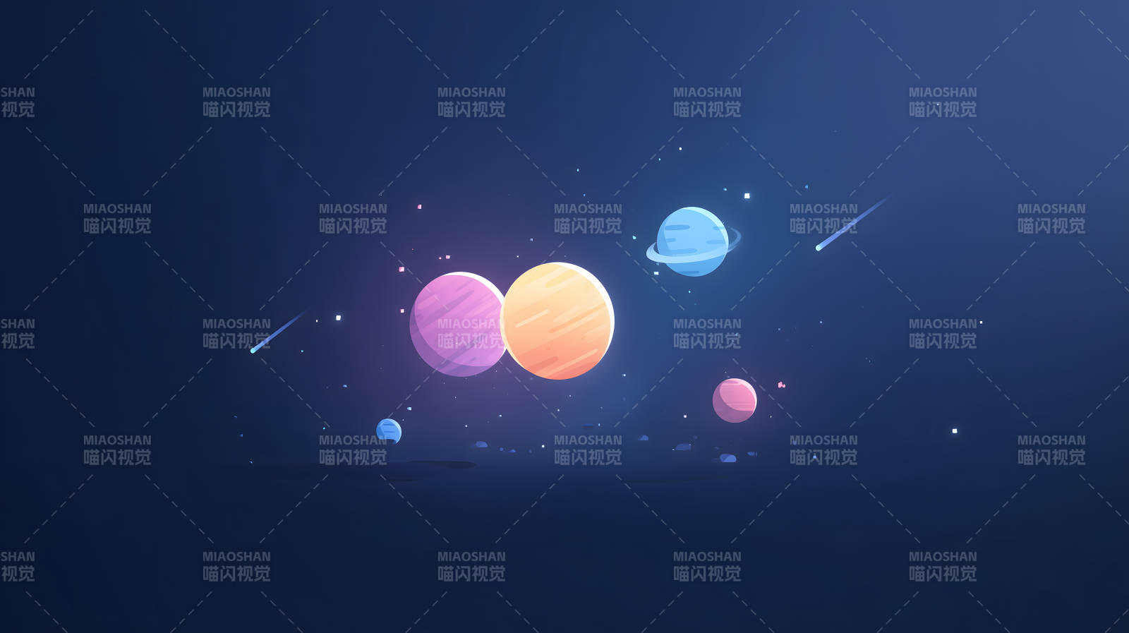 宇宙星球的卡通风格壁纸图片