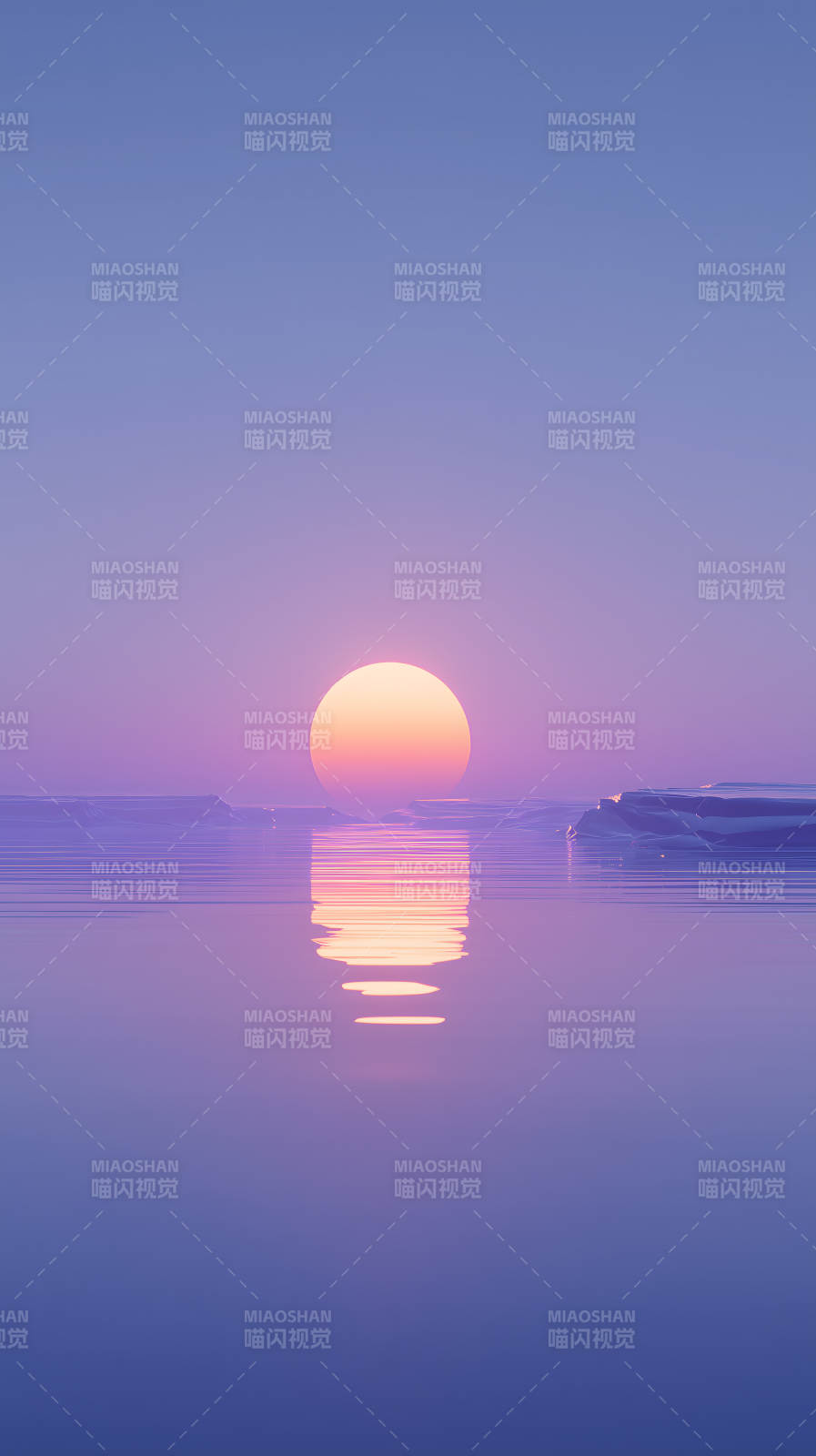 夕阳水面风景如画图片