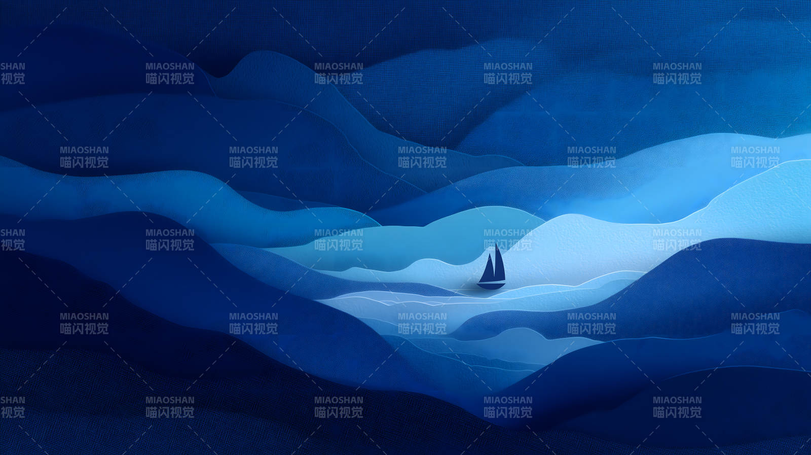 蓝海孤帆航行图片