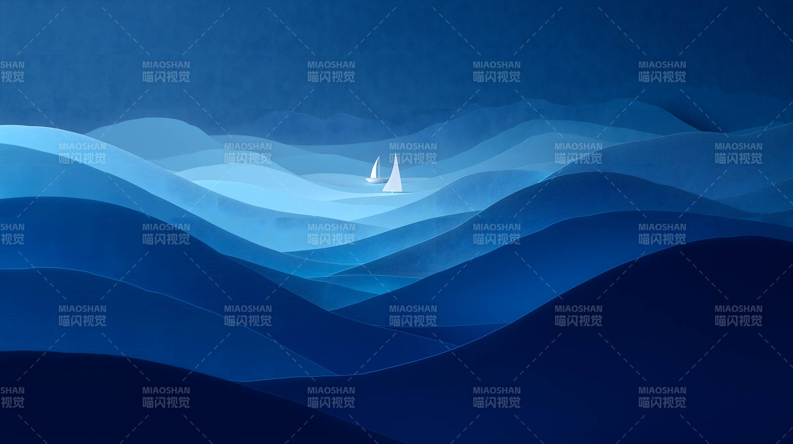 蓝海扬帆静谧悠远图片