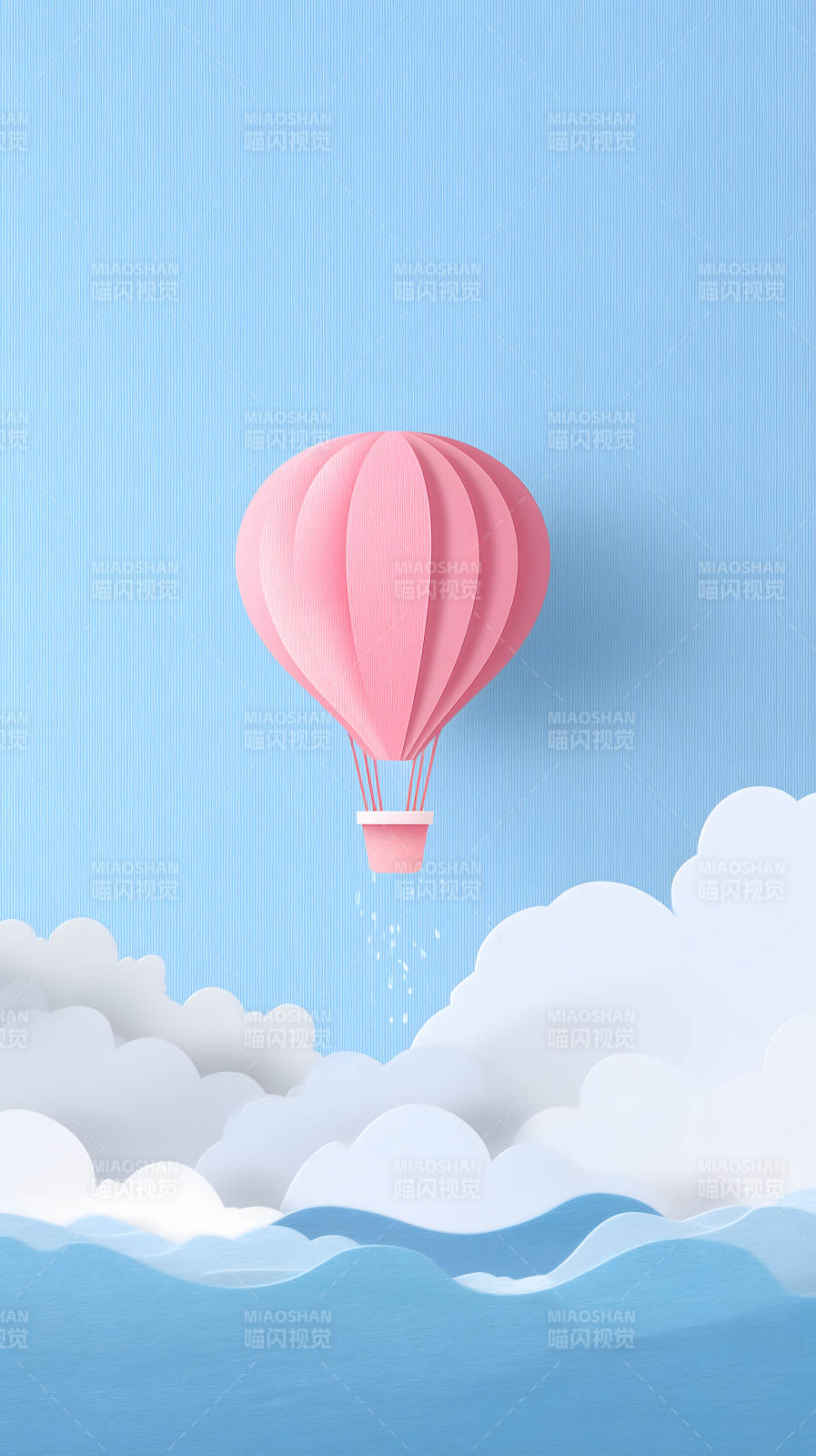 粉色热气球飞行图片