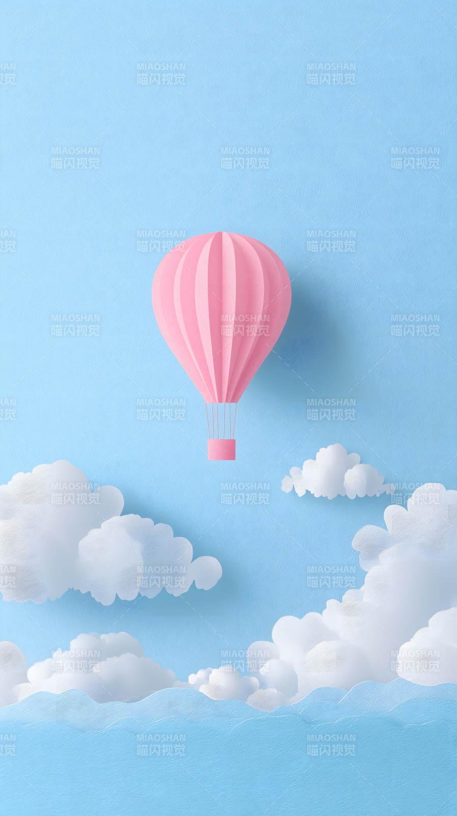 粉色热气球在蓝天图片