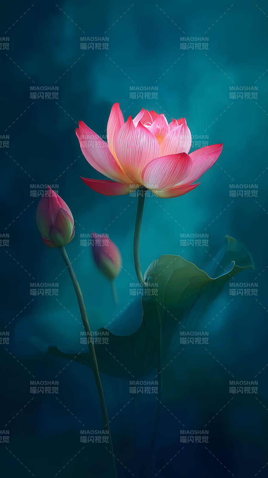 粉色莲花绽放之美图片