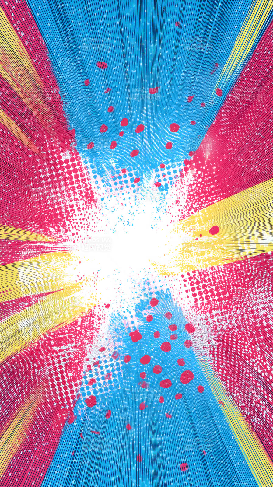 彩色漫画爆炸冲击图片