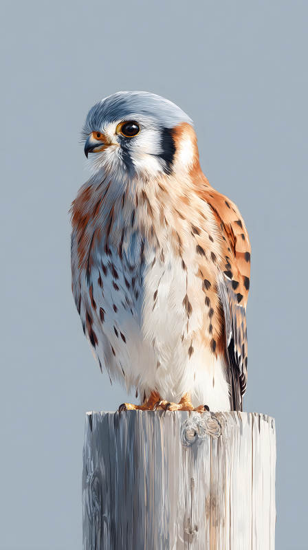 鹰伫立木桩之上图片